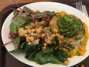 Potato pancake was sooo good! With pesto on top.  at Cornucopia in Dublin