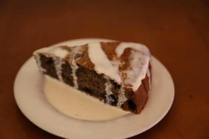 Dessert:  Poppyseed Cake Smothered in Soy Cream at Cornucopia in Dublin