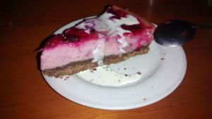Vegan raspberry pie at Cornucopia in Dublin