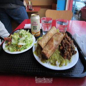 Very heavy heaping plate of food from Govinda's. Great deal. Ask what is vegan, they're friendly. at Govinda's - Aungier St in Dublin