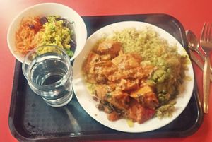 Large plate with salad (vegan) at Govinda's - Aungier St in Dublin