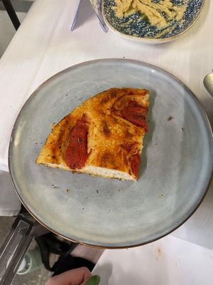 Most delicious focaccia   at Contrada Govinda in Milan