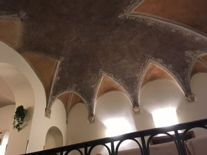 Anchient ceiling at Contrada Govinda in Milan