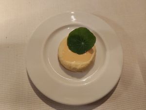 Hummus with an Italian sauce at Joia Alta Cucina Naturale in Milan