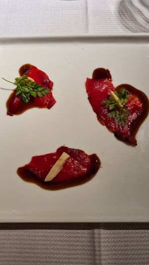 Carpaccio di anguria arrostita at Joia Alta Cucina Naturale in Milan