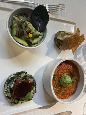 Vegan lunch plate  at Joia Alta Cucina Naturale in Milan