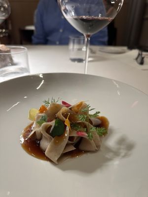 My favorite spelt noodles and mushrooms   at Joia Alta Cucina Naturale in Milan