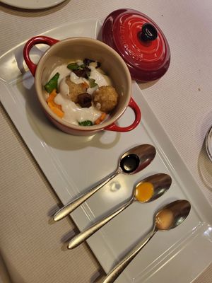 Gran Kinara fondue: cashew base , aged balsamic at Joia Alta Cucina Naturale in Milan