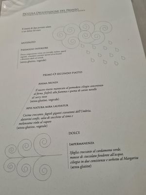 Lunch menu at Joia Alta Cucina Naturale in Milan