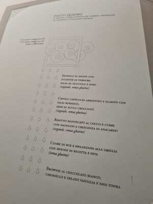 Lunch menu at Joia Alta Cucina Naturale in Milan