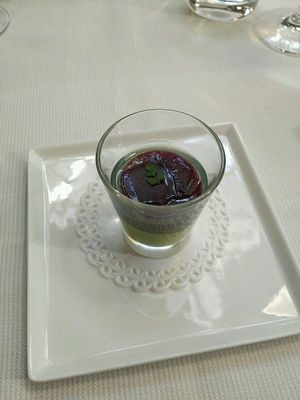 offered starter in restaurant area at Joia Alta Cucina Naturale in Milan