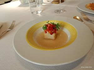 Pan brioche with giardiniera di verdure at Joia Alta Cucina Naturale in Milan