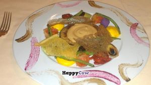 Eggplant entree at Joia Alta Cucina Naturale in Milan