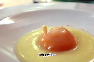 It seems an egg... but it's vegetables  at Joia Alta Cucina Naturale in Milan