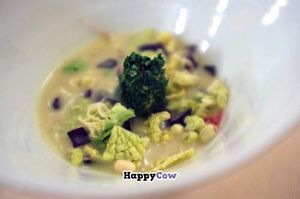 Coco winter soup with cabbage  at Joia Alta Cucina Naturale in Milan