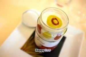 Gong, dessert of almonds cream  at Joia Alta Cucina Naturale in Milan