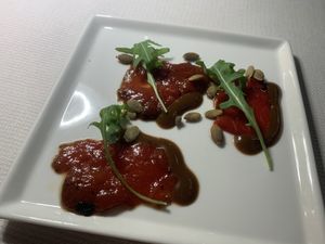 Watermelon carpaccio  at Joia Alta Cucina Naturale in Milan