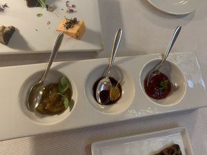 Jams for vegan cheeses  at Joia Alta Cucina Naturale in Milan