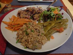 seitan and salad mixed plate  at Clorofilla in Bologna