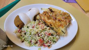 'meat'balls, cous cous salad, ricotta at Centro Natura in Bologna