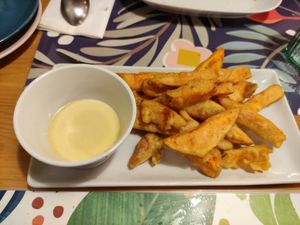 Tempura di patate dolci at Un Ramerino in Florence