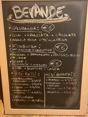 Beverage menu  at Un Ramerino in Florence