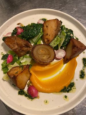 Seitan saltato con verdure at Un Ramerino in Florence