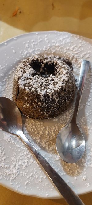 Chocolate souffle at Amico Bio - Un Sorriso Integrale in Naples
