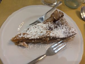 Jam tart. I got two forks, which means I can eat it twice as fast. at Amico Bio - Un Sorriso Integrale in Naples