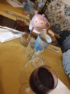 Blueberry juice and tea at Amico Bio - Un Sorriso Integrale in Naples