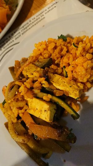 Tofu vegetable wok with rice (plate was massive, forgot to photo before dishing up!) at Amico Bio - Un Sorriso Integrale in Naples