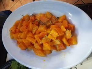 Pumpkin with rosemary side dish. Super yummy! at Amico Bio - Un Sorriso Integrale in Naples