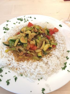 Vegan curry with rice at Gasthaus zum Sternen in Efringen-kirchen