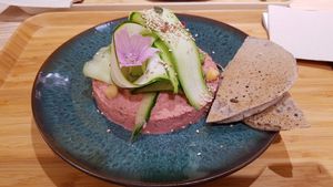 Beetroot hummus at Sovaga in Toulouse