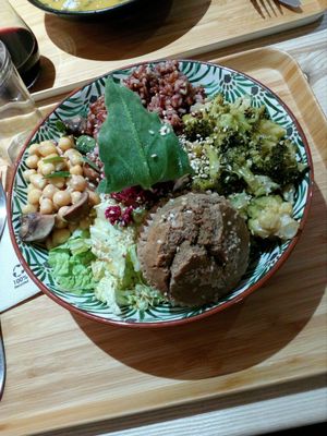 mixed vegan dish at Sovaga in Toulouse