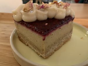 Raspberry orange Cheesecake at Sovaga in Toulouse