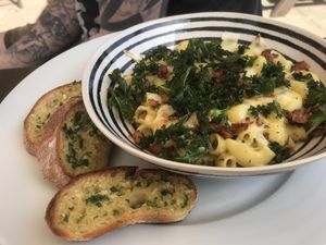 Mac and cheese  at VeGee Deli in Lowestoft