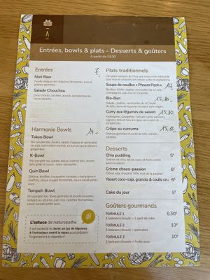 Menu   at Harmonie Bowl & Juice in Strasbourg