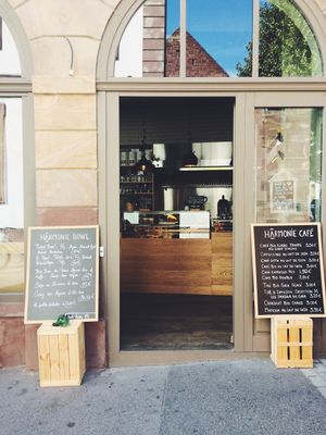 The entrance at Harmonie Bowl & Juice in Strasbourg