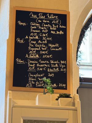wine menu  at Harmonie Bowl & Juice in Strasbourg