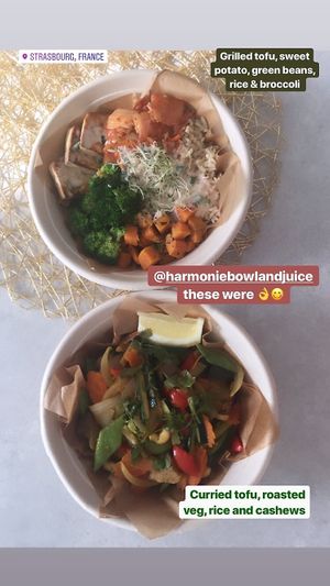 Curried tofu and grilled veg & K bowl.  at Harmonie Bowl & Juice in Strasbourg