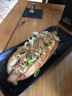 Hot dog at Jardin Urbano in Valencia