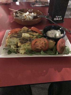 Tortilla and patatas bravas at Jardin Urbano in Valencia