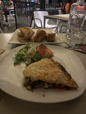 Vegetable empanada and tortilla  at Jardin Urbano in Valencia