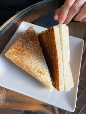 Triple ham and cheese sandwich at Jardin Urbano in Valencia