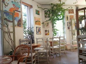 Inside the resturant at Jardin Urbano in Valencia