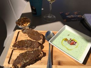 Menu of the day first course  at Jardin Urbano in Valencia