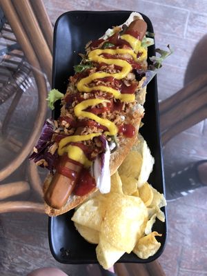 Hot dog at Jardin Urbano in Valencia