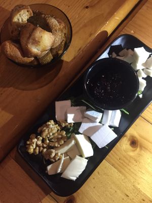 Vegan cheese  at Jardin Urbano in Valencia