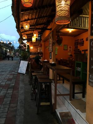 Puspa's warung from the outside at Puspa's Warung in Ubud